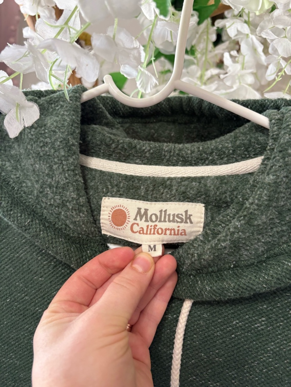 Mollusk Dark Green Hooded Sweatshirt - Cozy Pullover Hoodie - Picture 3 of 9